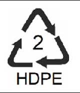Recycling symbol High density polyethylene