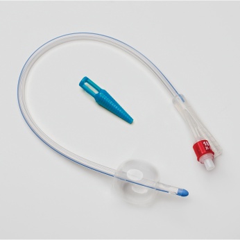 Foley catheter two-way, with plastic valve, 100% silicone  X-ray contrast, sterile