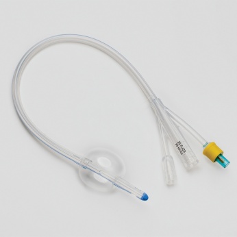 FOLEY CATHETER three-way, with plastic valve 100% silicone, X-ray contrast sterile